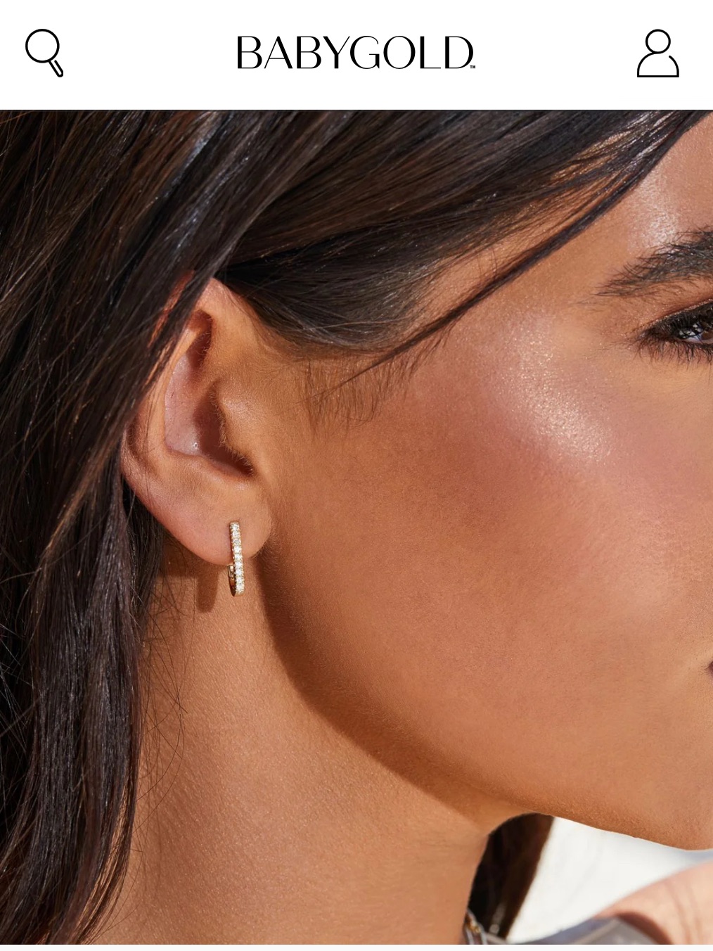 Babygold Gold Pav Mini Huggie Earrings